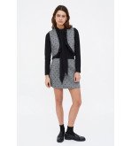 Falda mini gris con corazones negros – Compañía Fantástica