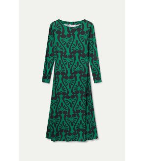 Vestido largo verde con estampado Baroque – Compañía Fantástica