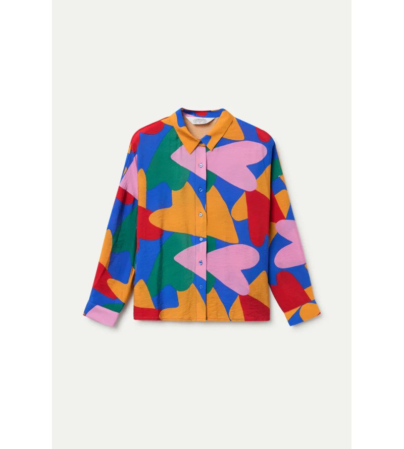 Camisa crepé ligero con estampado Cupido